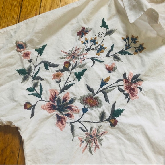 Oversized Embroidered Poplin Shirt - Picture 3 of 8